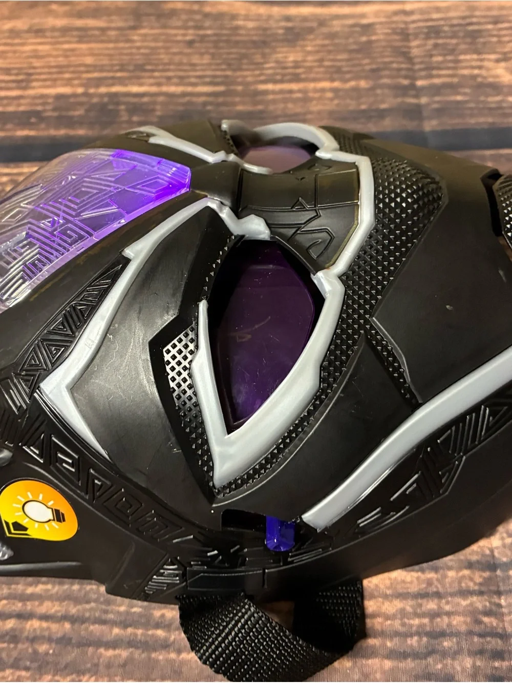 Black Panther Mask with Purple Lenses